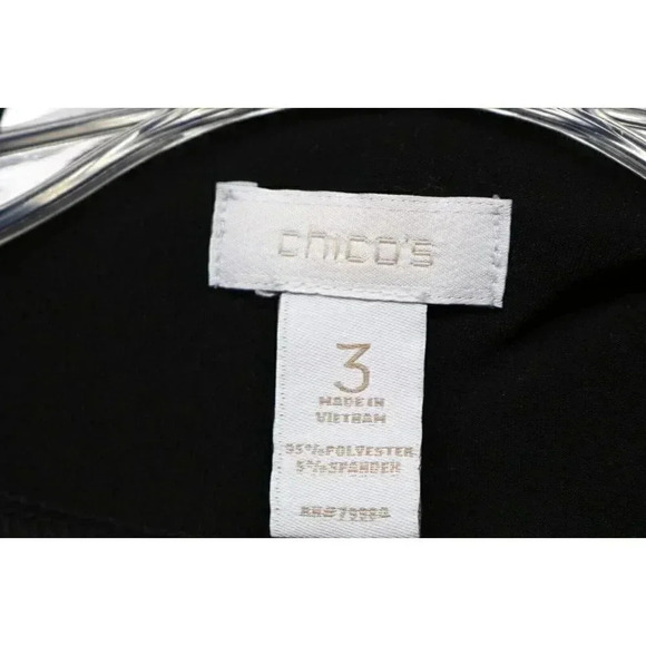 Chico's Women's Black Open Cardigan-3/4 Sleeves-Size 3 or XL - Picture 3 of 5